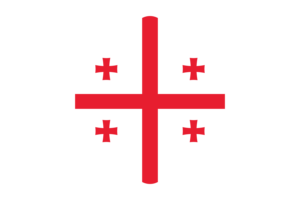 Georgia Flag Rounded Hexagon Shape flag