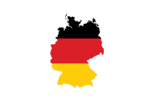 Germany Map with Flag flag