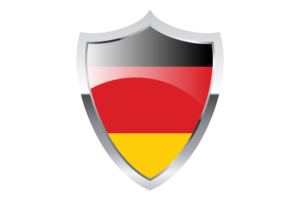 Germany Flag with Medieval Heater Shield flag