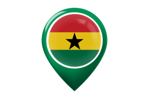 Ghana Flag Map Pin Icon flag
