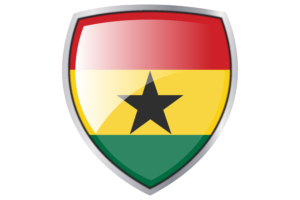 Ghana Flag Couche Heraldic Shield flag
