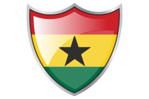Shield with Flag of Ghana flag