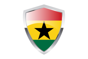 Ghana Flag with Pointed Triangular Shield flag