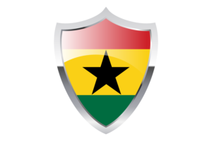 Ghana Flag with Medieval Heater Shield flag