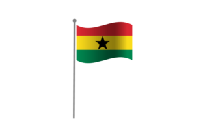 Waving Flag of Ghana flag