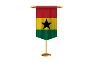 Ghana Flag Illustration with Stand flag