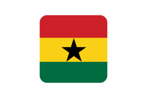 Ghana Flag Square Rounded Shape flag