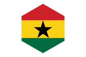 Ghana Flag Hexagon Shape flag