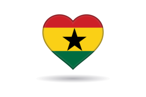 Love of Ghana Heart Shape flag