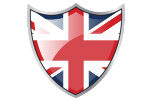 Shield with Flag of United Kingdom flag