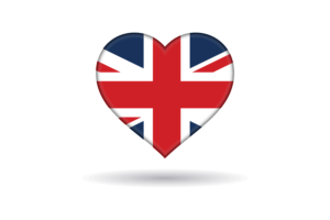 Love of United Kingdom Heart Shape / UK Flag Emoji  flag