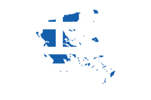 Greece Map with Flag flag