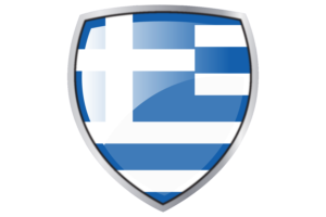 Greece Flag Couche Heraldic Shield flag