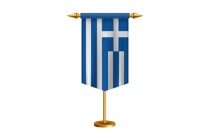 Greece Flag Illustration with Stand flag