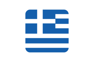 Greece Flag Square Rounded Shape flag