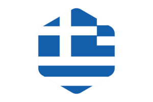 Greece Flag Rounded Hexagon Shape flag