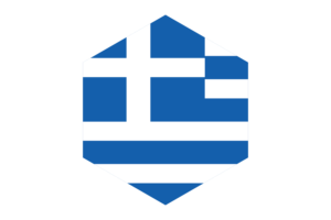 Greece Flag Hexagon Shape flag