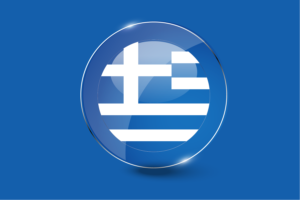 Greece Flag Glossy Round Button flag