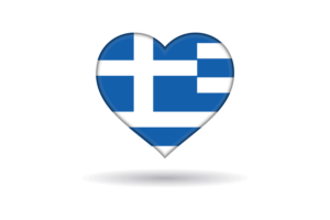 Love of Greece Heart Shape flag
