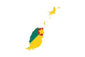 Grenada Map with Flag flag