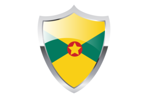 Grenada Flag with Medieval Heater Shield flag