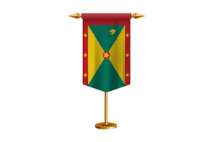 Grenada Flag Illustration with Stand flag