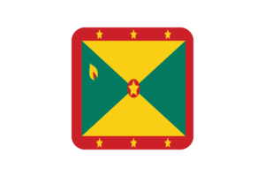 Grenada Flag Square Rounded Shape flag