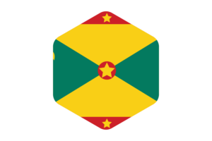 Grenada Flag Rounded Hexagon Shape flag