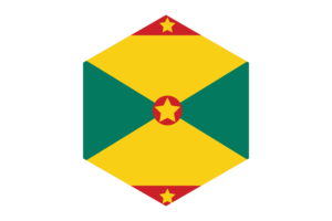 Grenada Flag Hexagon Shape flag