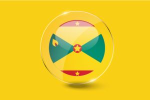 Grenada Flag Glossy Round Button flag