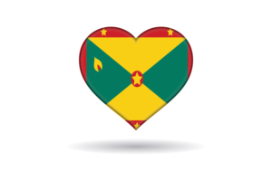 Love of Grenada Heart Shape flag