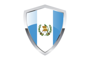 Guatemala Flag with Pointed Triangular Shield flag