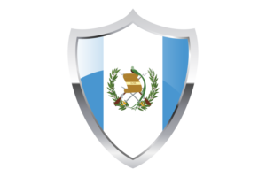 Guatemala Flag with Medieval Heater Shield flag