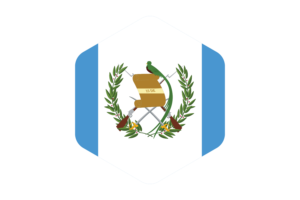 Guatemala Flag Rounded Hexagon Shape flag