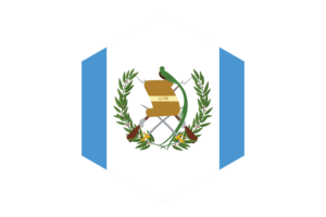 Guatemala Flag Hexagon Shape flag