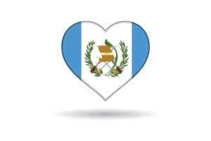 Love of Guatemala Heart Shape flag