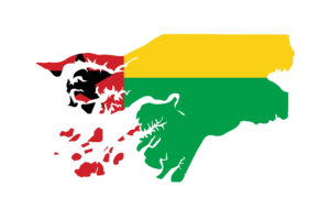 Guinea-Bissau Map with Flag flag