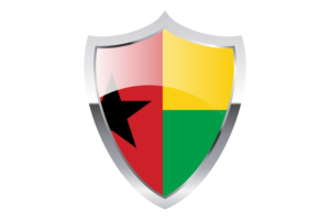 Guinea-Bissau Flag with Medieval Heater Shield flag