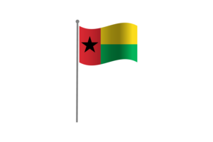 Waving Flag of Guinea-Bissau flag