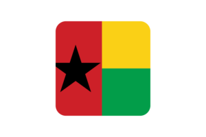 Guinea-Bissau Flag Square Rounded Shape flag