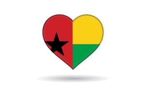 Love of Guinea-Bissau Heart Shape flag