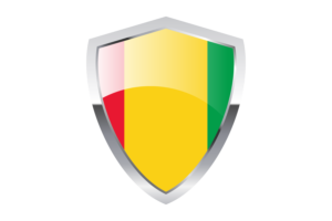 Guinea Flag with Pointed Triangular Shield flag