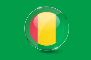 Guinea Flag Glossy Round Button flag