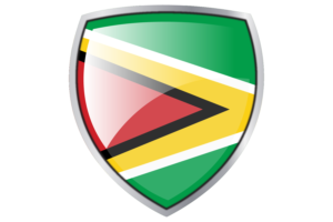 Guyana Flag Couche Heraldic Shield flag