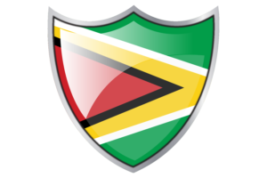 Shield with Flag of Guyana flag