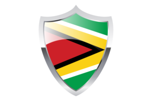 Guyana Flag with Medieval Heater Shield flag