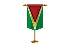 Guyana Flag Illustration with Stand flag