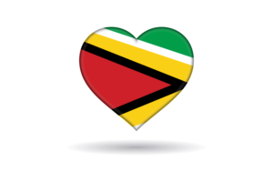 Love of Guyana Heart Shape flag