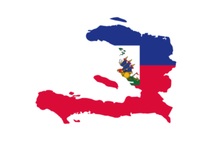 Haiti Map with Flag flag