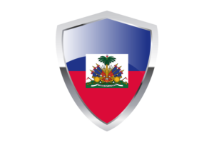 Haiti Flag with Pointed Triangular Shield flag